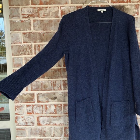 Madewell Kent Cardigan Alpaca Wool SOFT Navy Blue Sweater XS - Picture 4 of 16